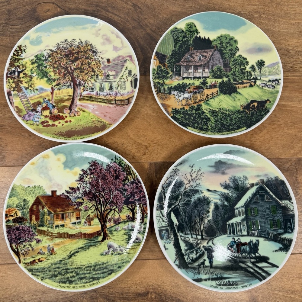 Country Heritage Ltd Ed 1982 Autumn Plate Set Of 4 Spring Summer Autumn Winter